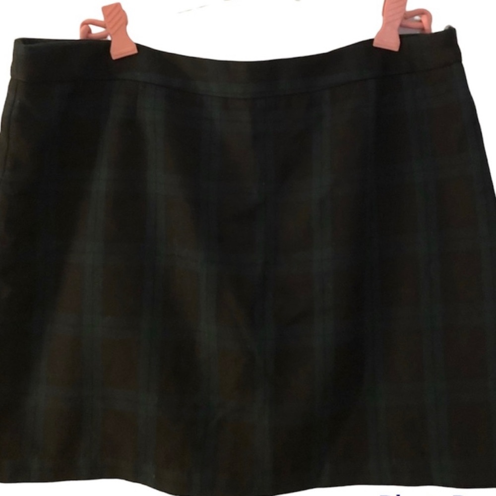 Gap Size 10 Christmas Black/Green Plaid Mini Skirt